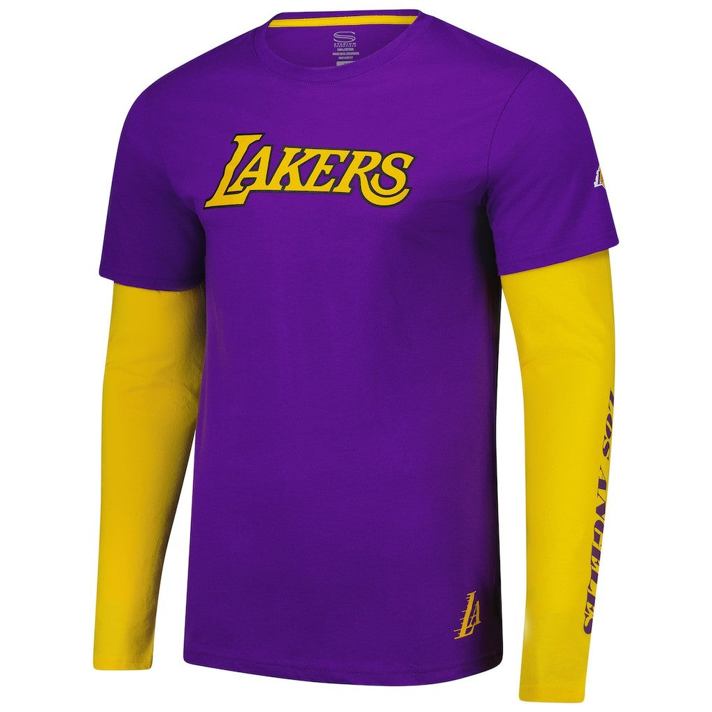 Los Angeles Lakers Stadium Essentials Unisex Spectator 2fer Long Sleeve T-Shirt - Purple cheap