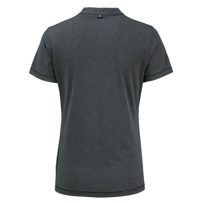 Pittsburgh Pirates Cutter & Buck Women's Forge Stretch Blade DryTec V-Neck Polo - Heather Black
