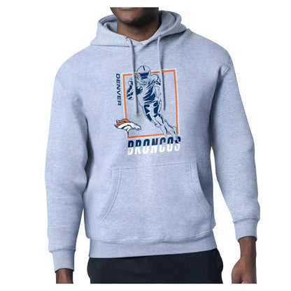 Denver Broncos Starter Player Grid Pullover Hoodie - Heather Gray outlet