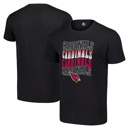 Arizona Cardinals Starter Four Team Name Logo T-Shirt - Black on sale