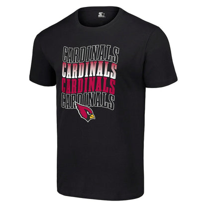 Arizona Cardinals Starter Four Team Name Logo T-Shirt - Black on sale