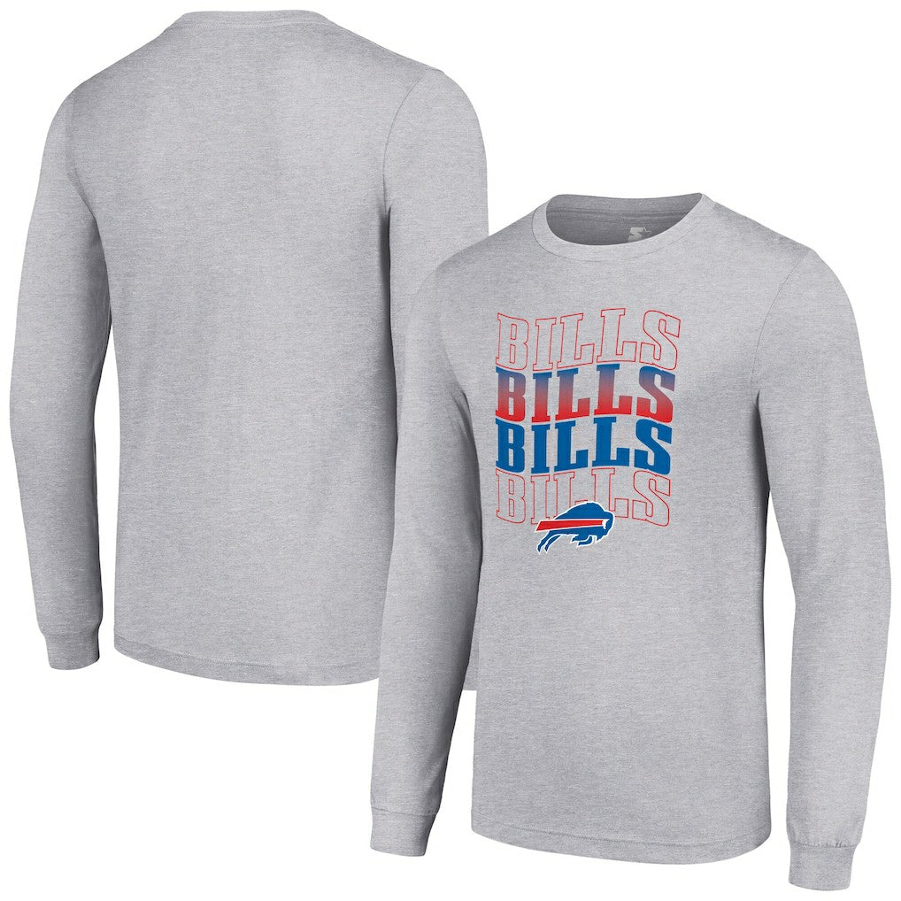Buffalo Bills Starter Team Name Graphic Long Sleeve T-Shirt - Heather Gray cheap