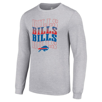 Buffalo Bills Starter Team Name Graphic Long Sleeve T-Shirt - Heather Gray cheap