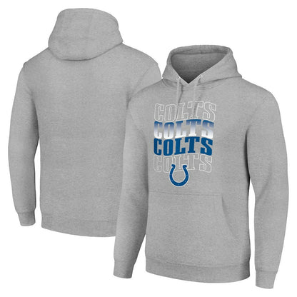 Indianapolis Colts Starter Four Team Name Logo Fleece Pullover Hoodie - Heather Gray cheap