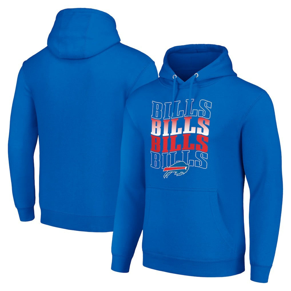 Buffalo Bills Starter Four Team Name Logo Fleece Pullover Hoodie - Royal discount