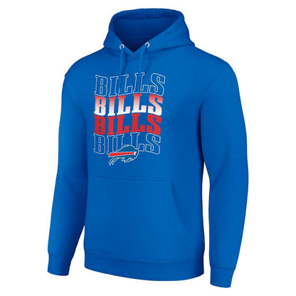 Buffalo Bills Starter Four Team Name Logo Fleece Pullover Hoodie - Royal discount