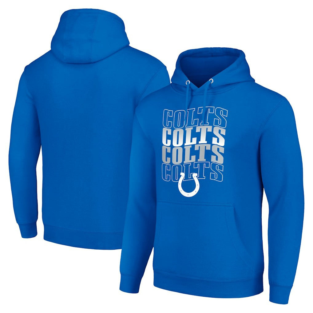 Indianapolis Colts Starter Four Team Name Logo Fleece Pullover Hoodie - Royal sale