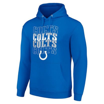 Indianapolis Colts Starter Four Team Name Logo Fleece Pullover Hoodie - Royal sale