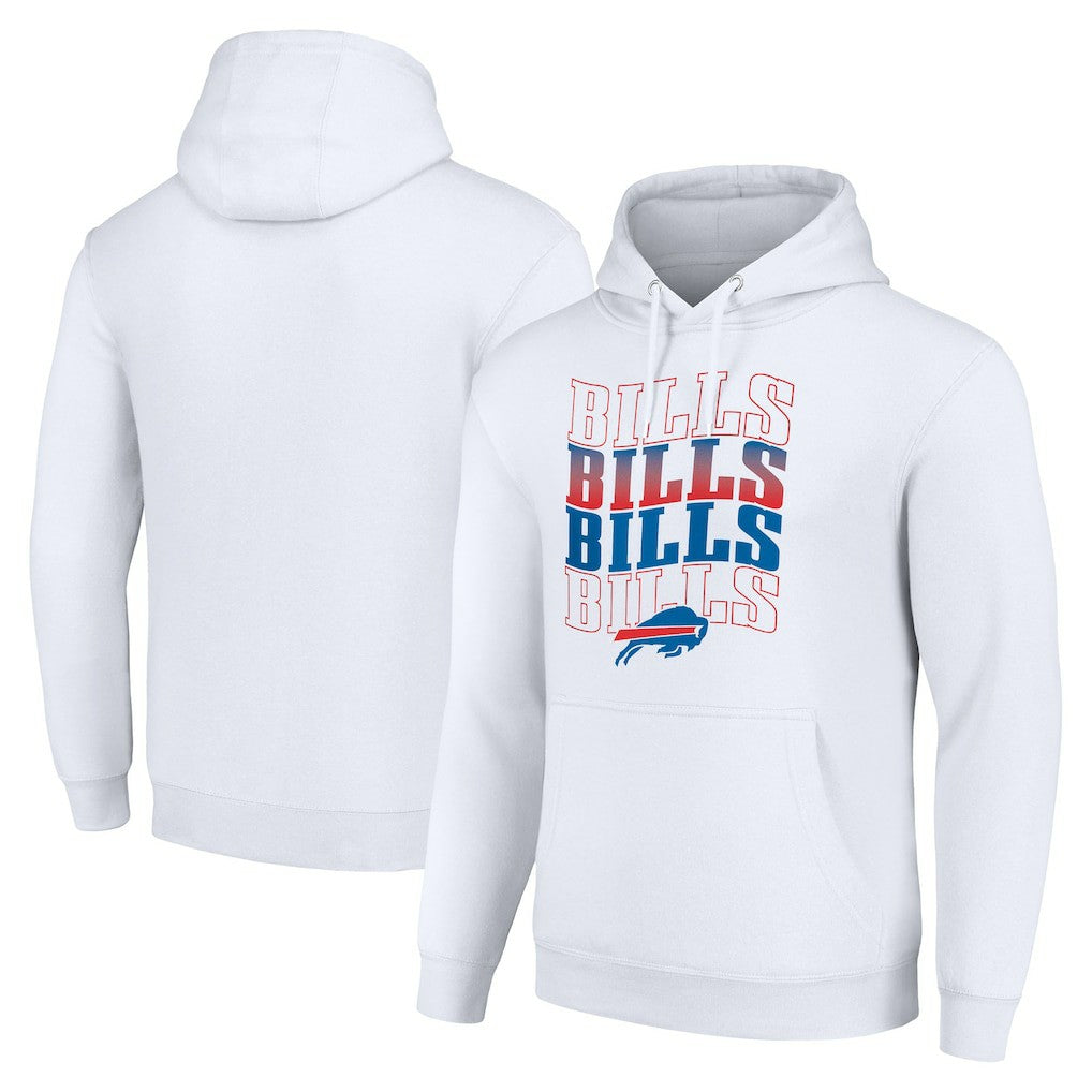 Buffalo Bills Starter Four Team Name Logo Fleece Pullover Hoodie - White for sale