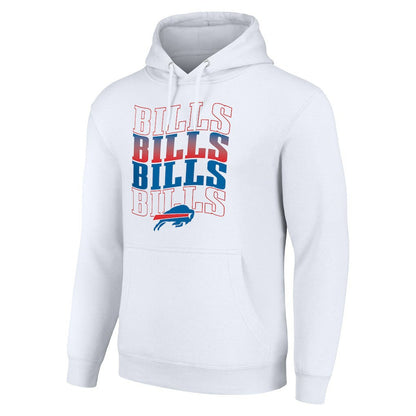 Buffalo Bills Starter Four Team Name Logo Fleece Pullover Hoodie - White for sale