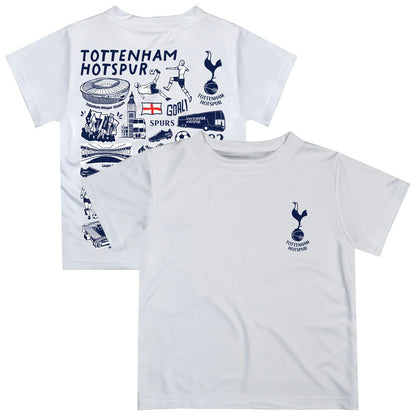 Tottenham Hotspur Vive La Fete Youth Impressions Artwork T-Shirt - White on sale