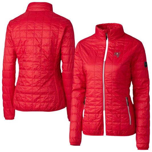 Tampa Bay Buccaneers Cutter & Buck Women's Rainier PrimaLoft Eco Insulated Full-Zip Puffer Jacket - Red for sale