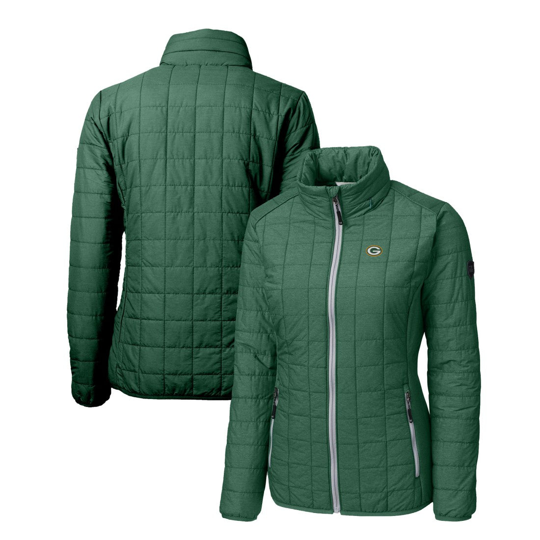 Green Bay Packers Cutter & Buck Women's Rainier PrimaLoft Eco Insulated Full-Zip Puffer Jacket - Green online