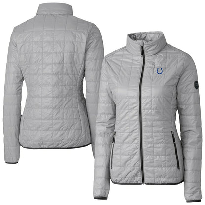 Indianapolis Colts Cutter & Buck Women's Rainier PrimaLoft Eco Insulated Full-Zip Puffer Jacket - Gray for sale