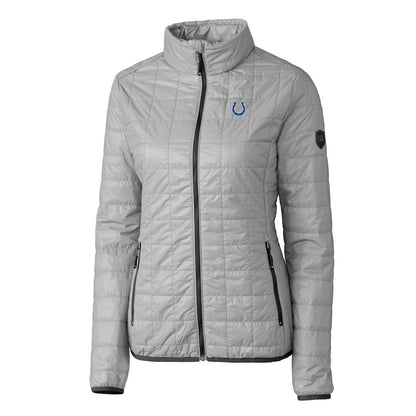 Indianapolis Colts Cutter & Buck Women's Rainier PrimaLoft Eco Insulated Full-Zip Puffer Jacket - Gray for sale