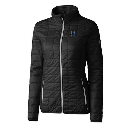 Indianapolis Colts Cutter & Buck Women's Rainier PrimaLoft Eco Insulated Full-Zip Puffer Jacket - Black for sale