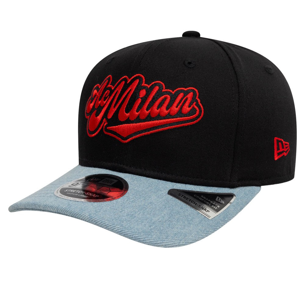 AC Milan New Era 9FIFTY Stretch-Snap Adjustable Hat - Black/Denim | New Era for sale