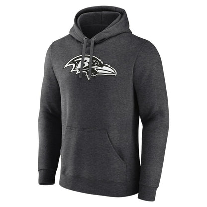 Baltimore Ravens Personalized Name & Number Monochrome Pullover Hoodie - Charcoal cheap