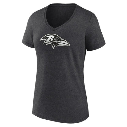 Baltimore Ravens Women's Personalized Name & Number Monochrome V-Neck Long Sleeve T-Shirt - Charcoal online