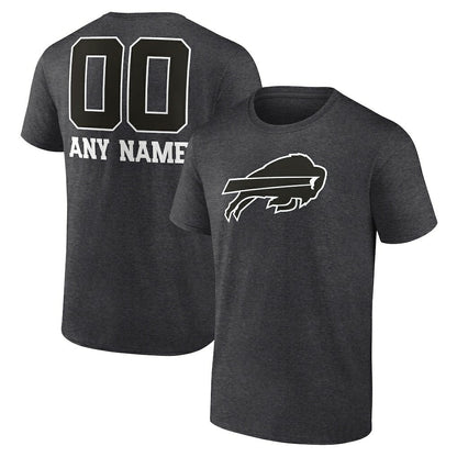 Buffalo Bills Personalized Name & Number Monochrome T-Shirt - Charcoal outlet