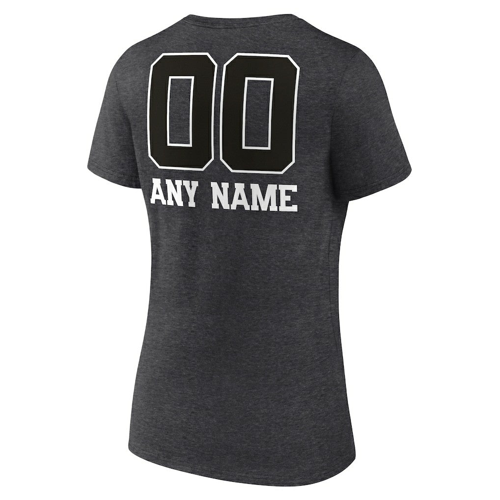 Chicago Bears Women's Personalized Name & Number Monochrome V-Neck Long Sleeve T-Shirt - Charcoal discount