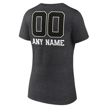 Chicago Bears Women's Personalized Name & Number Monochrome V-Neck Long Sleeve T-Shirt - Charcoal discount