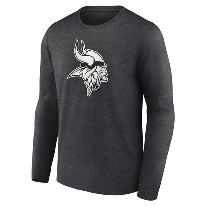 Minnesota Vikings Personalized Name & Number Monochrome Long Sleeve T-Shirt - Charcoal discount