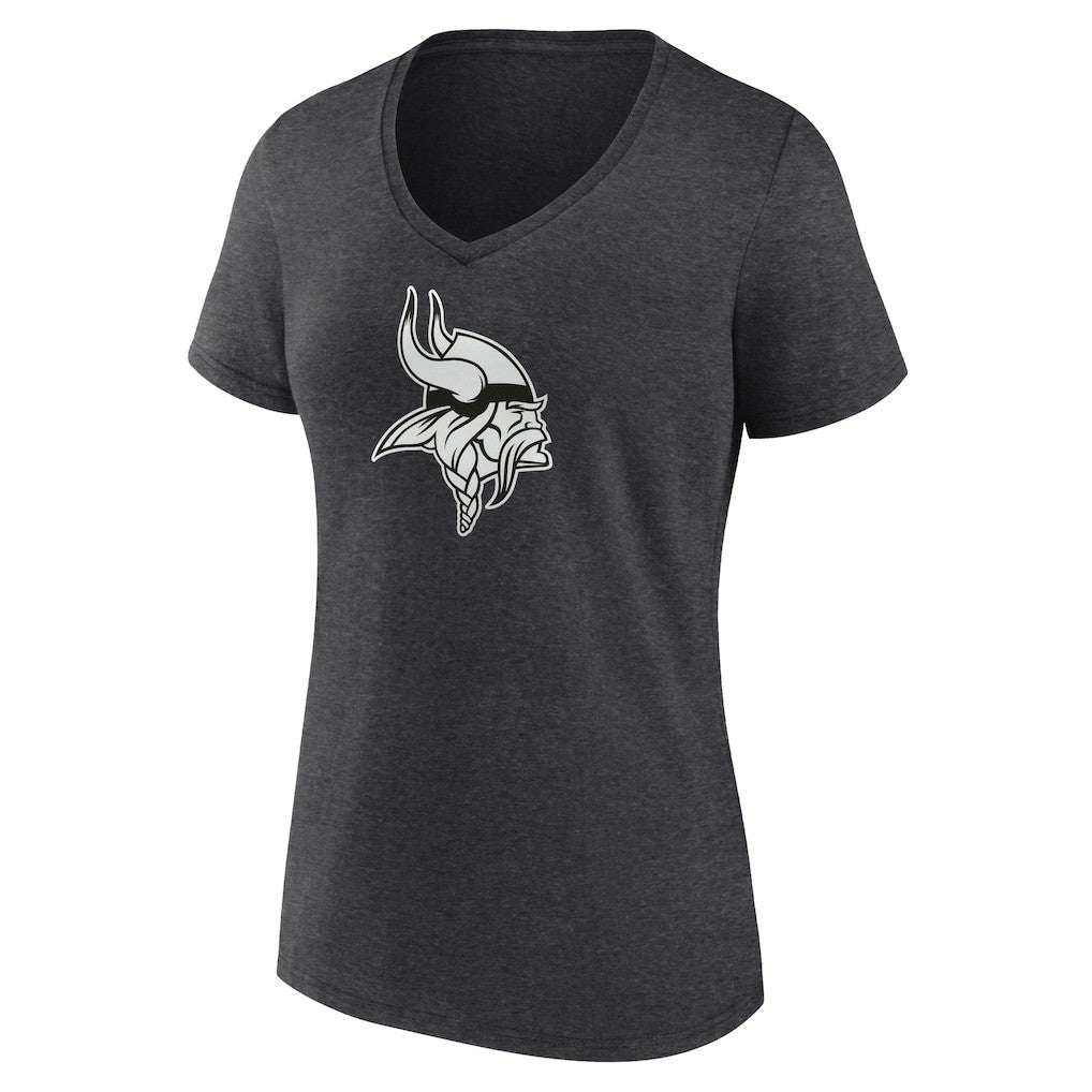 Minnesota Vikings Women's Personalized Name & Number Monochrome V-Neck Long Sleeve T-Shirt - Charcoal sale
