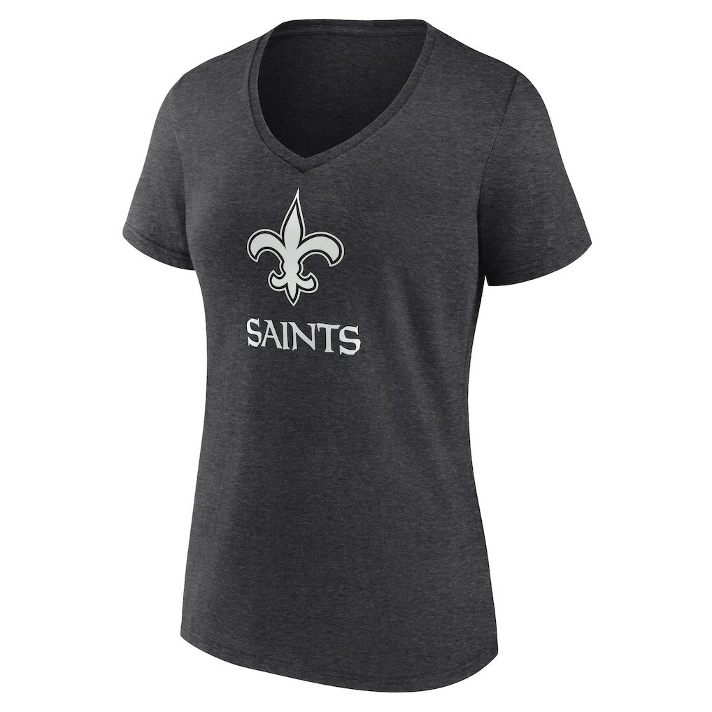 New Orleans Saints Women's Personalized Name & Number Monochrome V-Neck Long Sleeve T-Shirt - Charcoal for sale