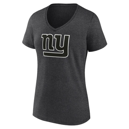 New York Giants Women's Personalized Name & Number Monochrome V-Neck Long Sleeve T-Shirt - Charcoal for sale