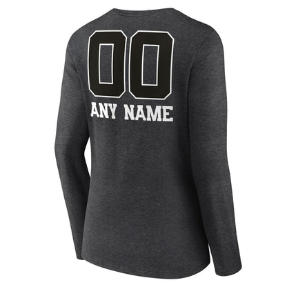 Seattle Seahawks Women's Personalized Name & Number Monochrome V-neck T-Shirt - Charcoal online