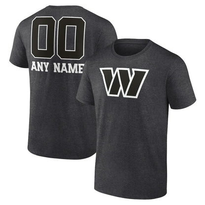 Washington Commanders Personalized Name & Number Monochrome T-Shirt - Charcoal discount