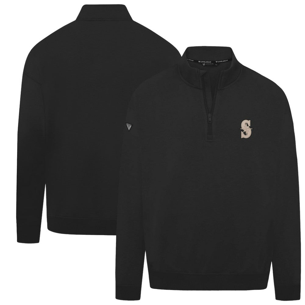 Seattle Mariners Levelwear Murray Quarter-Zip Sweatshirt - Black