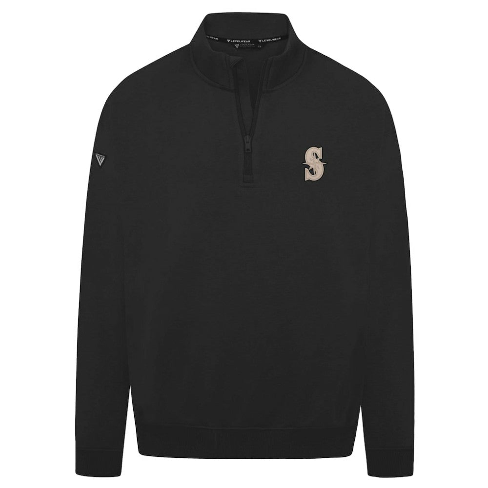 Seattle Mariners Levelwear Murray Quarter-Zip Sweatshirt - Black