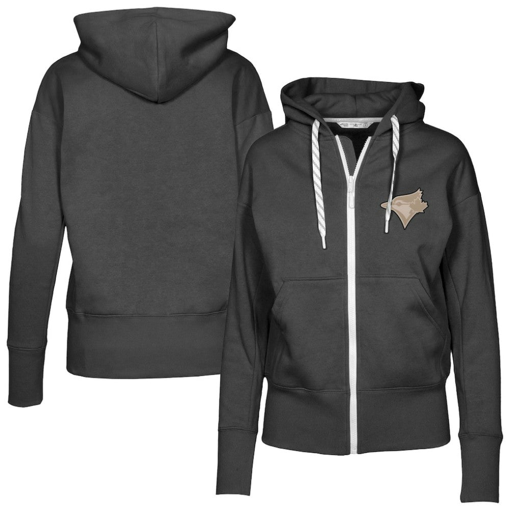 Toronto Blue Jays Levelwear Women's Gardinia Full-Zip Hoodie - Black