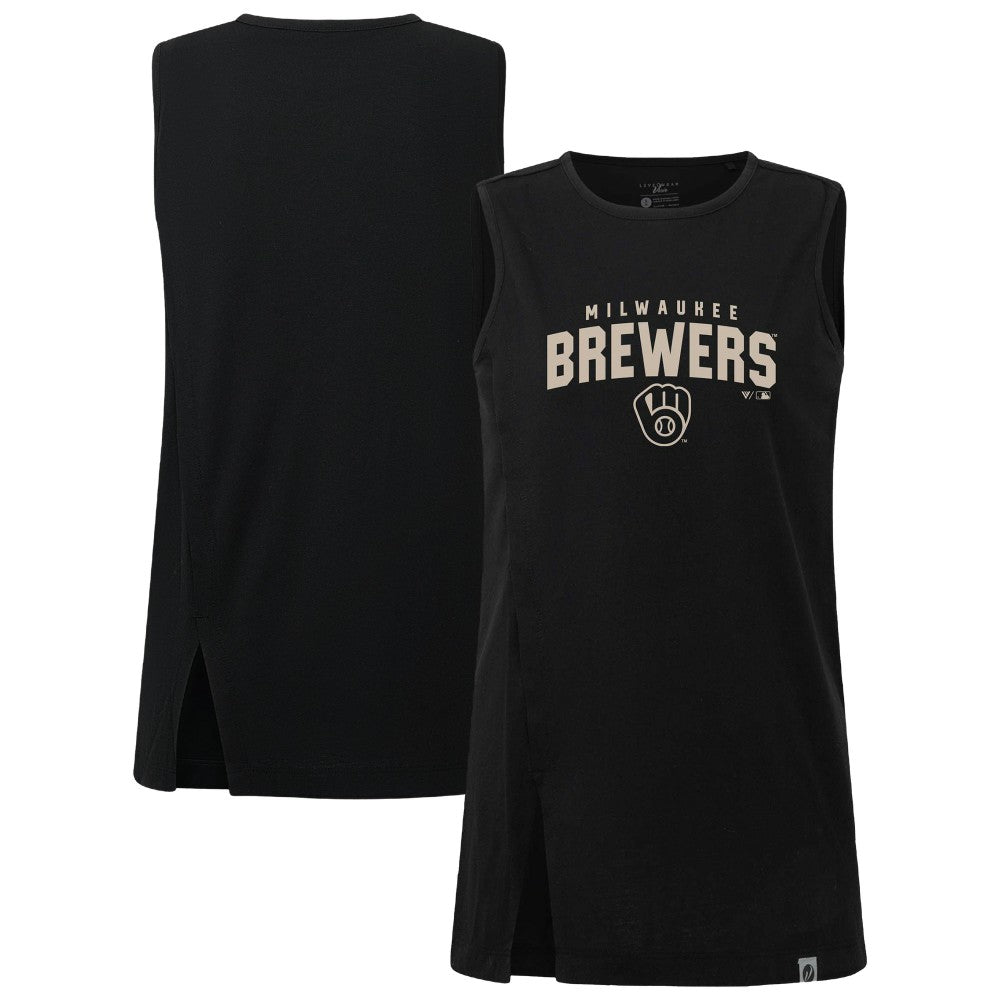 Milwaukee Brewers Levelwear Women's Influx Team Arch Tank Top - Black