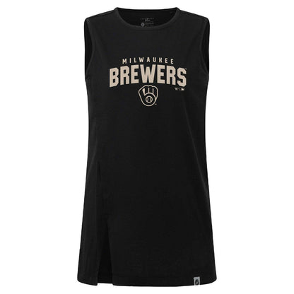 Milwaukee Brewers Levelwear Women's Influx Team Arch Tank Top - Black