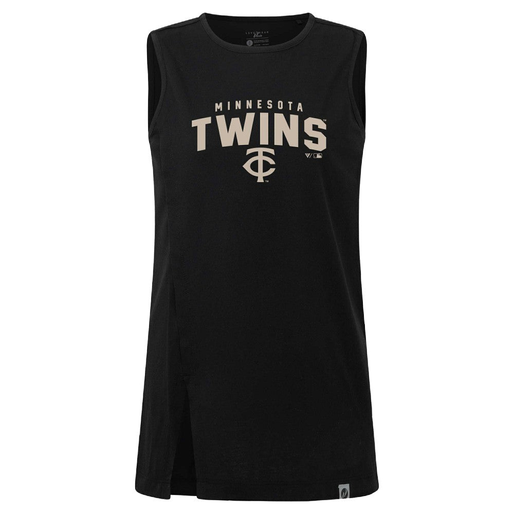 Minnesota Twins Levelwear Women's Influx Team Arch Tank Top - Black