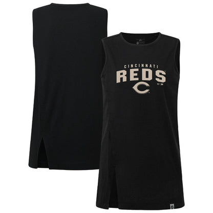 Cincinnati Reds Levelwear Women's Influx Team Arch Tank Top - Black