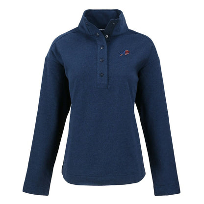 Buffalo Bills Cutter & Buck Women's Hunts Point Eco Half-Snap Sweatshirt - Navy on sale
