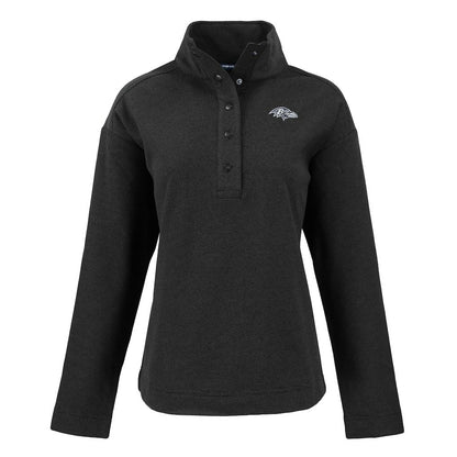 Baltimore Ravens Cutter & Buck Women's Hunts Point Eco Half-Snap Sweatshirt - Black cheap