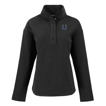 Indianapolis Colts Cutter & Buck Women's Hunts Point Eco Half-Snap Sweatshirt - Black on sale