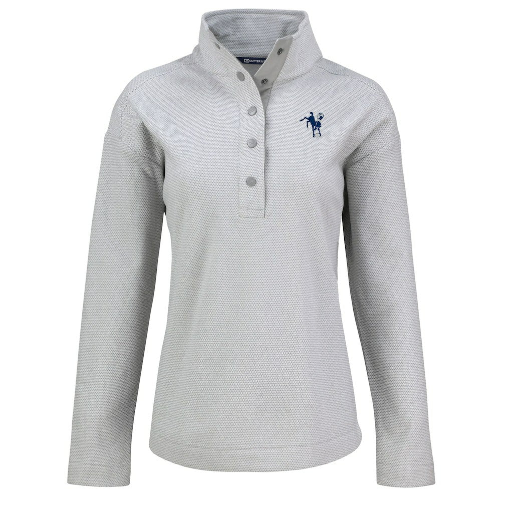 Indianapolis Colts Cutter & Buck Women's Hunts Point Eco Half-Snap Sweatshirt - Gray cheap