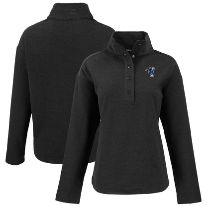 Indianapolis Colts Cutter & Buck Women's Hunts Point Eco Half-Snap Sweatshirt - Black outlet