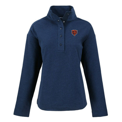Chicago Bears Cutter & Buck Women's Hunts Point Eco Half-Snap Sweatshirt - Navy outlet