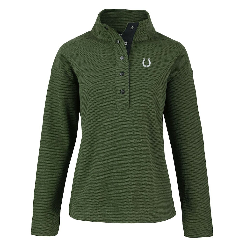 Indianapolis Colts Cutter & Buck Women's Hunts Point Eco Half-Snap Sweatshirt - Green outlet
