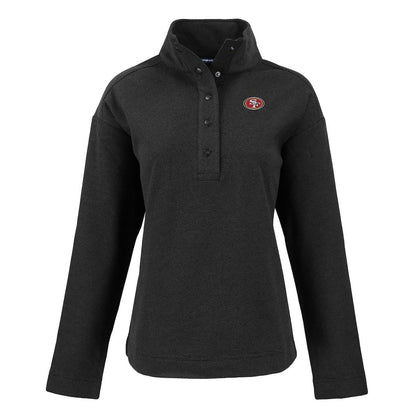 San Francisco 49ers Cutter & Buck Women's Hunts Point Eco Half-Snap Sweatshirt - Black cheap