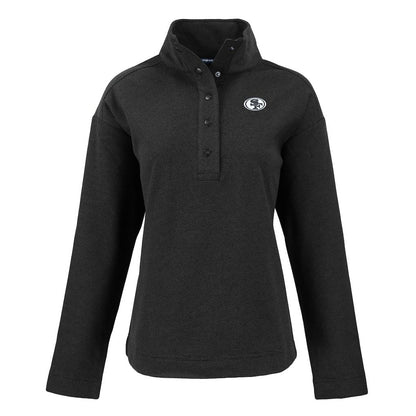 San Francisco 49ers Cutter & Buck Women's Hunts Point Eco Half-Snap Sweatshirt - Black discount