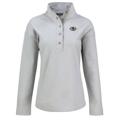 San Francisco 49ers Cutter & Buck Women's Hunts Point Eco Half-Snap Sweatshirt - Gray outlet