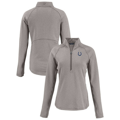 Indianapolis Colts Cutter & Buck Women's Peshastin Eco Fleece Recycled Tri-Blend Raglan Half-Zip Jacket - Heather Gray outlet
